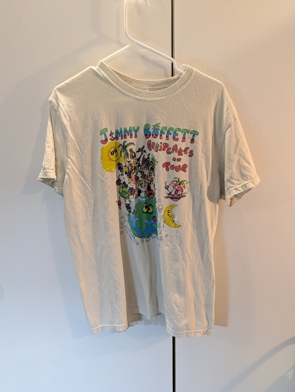 Jimmy Buffet Vintage Cream-Colored Large 1994 Fruitcake Tour Tshirt